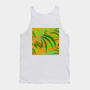 Fronds on Orange Repeat 5748 Tank Top